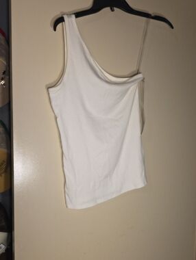 A New Day Women’s One-Shoulder White Tank Top